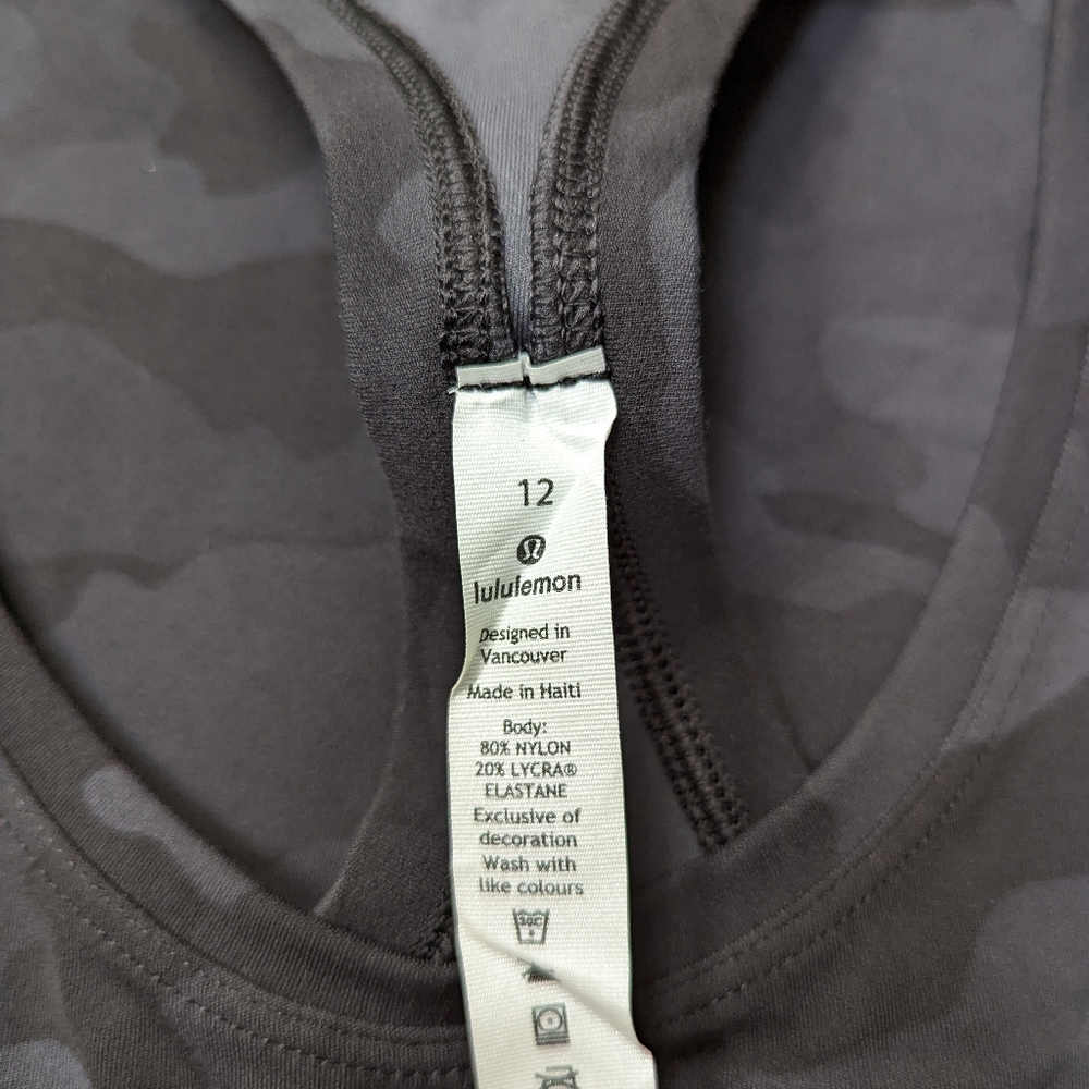 Lululemon | Gray Camo Print Cool Racerback Tank Top Nulu